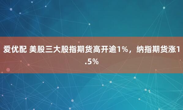 爱优配 美股三大股指期货高开逾1%，纳指期货涨1.5%