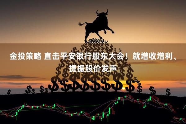 金投策略 直击平安银行股东大会！就增收增利、提振股价发声