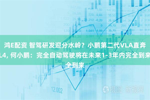 鸿E配资 智驾研发迎分水岭?小鹏第二代VLA直奔L4, 何小鹏:完全自动驾驶将在未来1-3年内完全到来